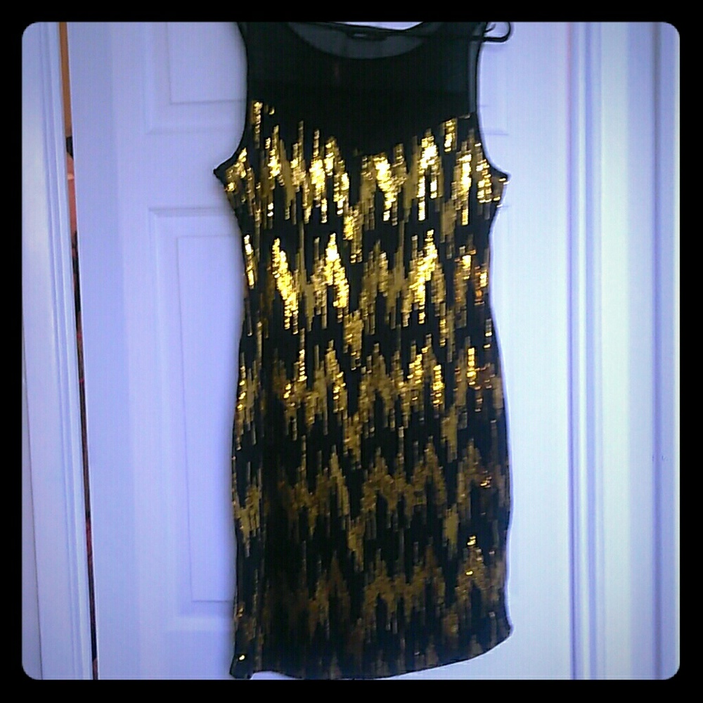 Black,gold sequin dress